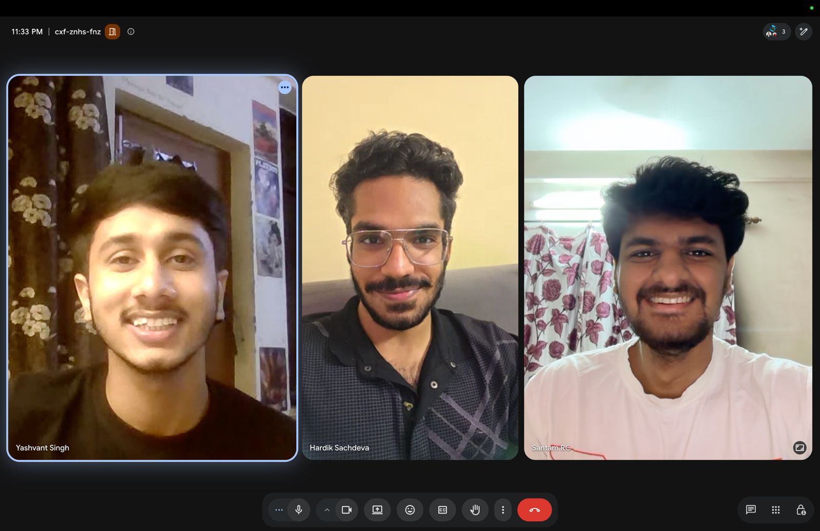 A weekly sync with my mentors, Yashvant Singh and Hardik Sachdeva