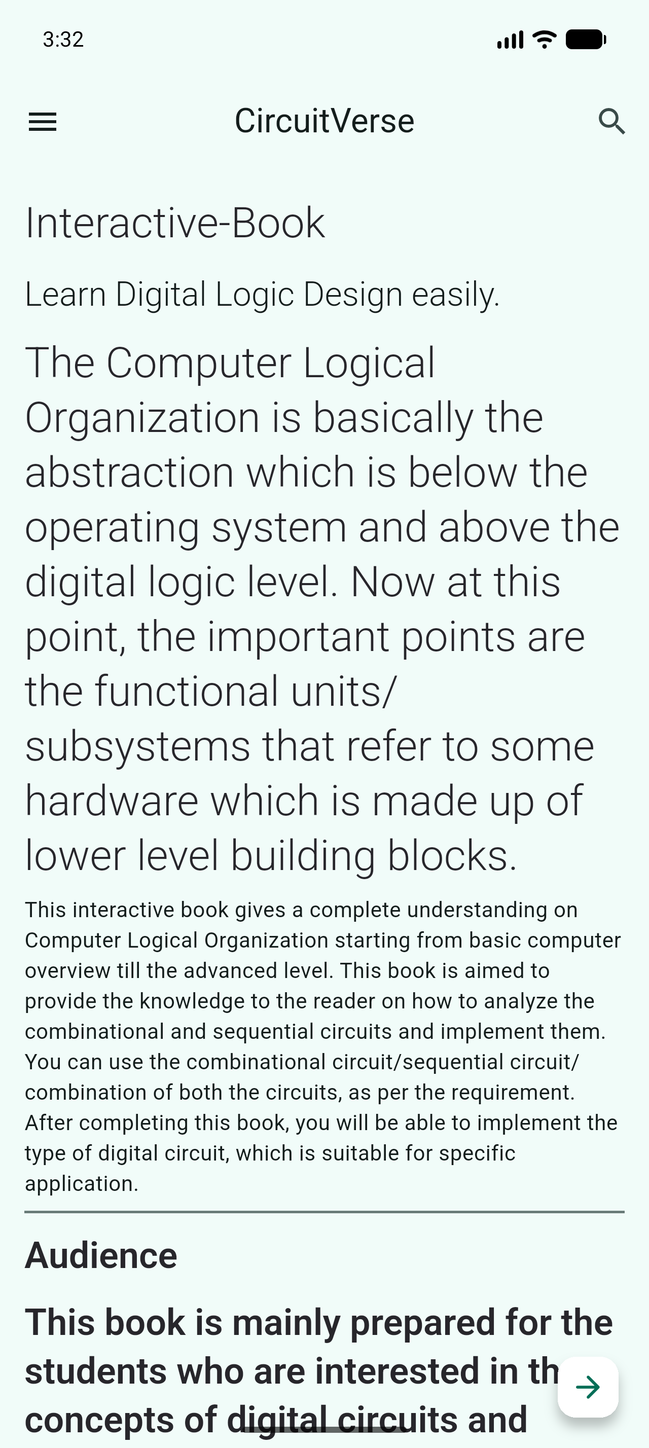 Interactive Book V1: the landing page as one long markdown document